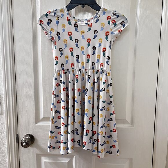 Dot Dot Smile Girls Mermaid Twirl Dress Short Sleeve Girls Size 7 - Picture 1 of 9